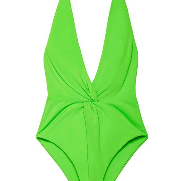 Mara Hoffman Gabriela One Piece Bathing Suit Lime Neon Green Medium - Picture 3 of 6